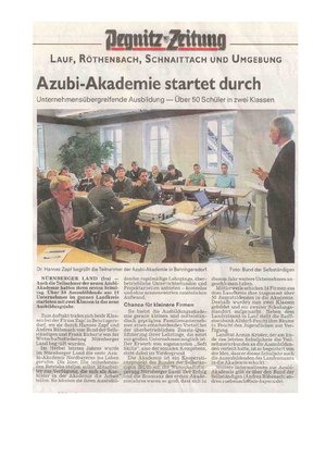 Presseartikel Start der AzubiAkademie 2012 bei den Zapfwerken