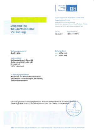 KS-Fasenstein-Zulassung 