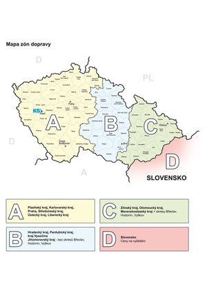 Frachtzonenkarte Tschechien