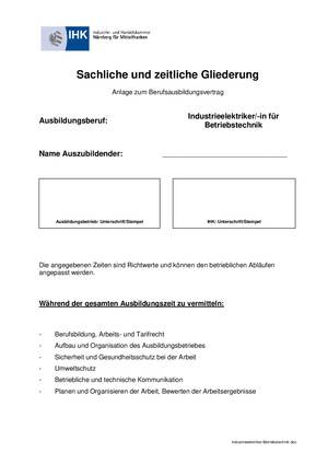 IHK-Beschreibung Industrieelektriker für Betriebstechnik