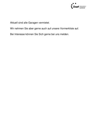 Mietangebot Garagen