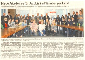 Pegnitz-Zeitung 14.11.2011: Start der Azubi-Akademie