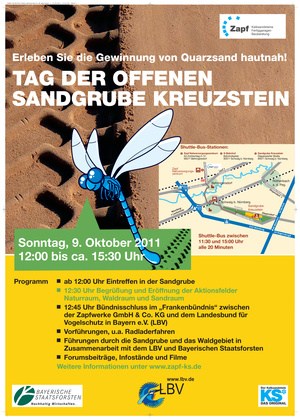 Plakat zum Tag der offenen Sandgrube Kreuzstein 