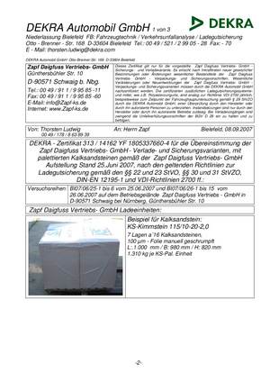 Dekra Zertifikat KS-Kimmstein 115 