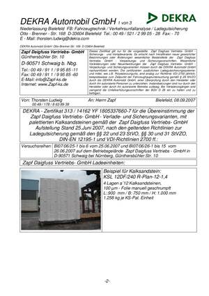 Dekra Zertifikat 12 DF / 240 R Plan 12 1,4