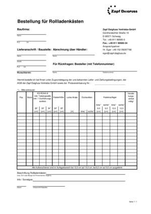 Bestellvorlage KS-ROKA B