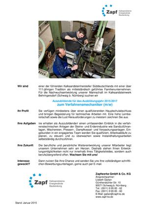 Ausbildung zum Verfahrensmechaniker (w/m)