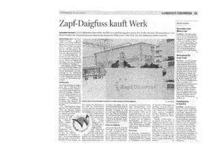 Zapf-Daigfuss kauft Werk (Fränk. Tag Fo)