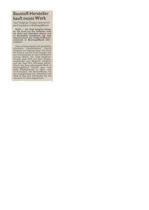 Baustoff-Hersteller kauft neues Werk