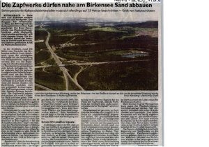 Pegnitz Zeitung, 27.11.2015, Genehmigung Sandabbau Geißlach