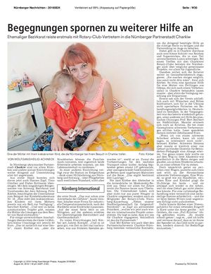 NN vom 24.08.2016: Sozialprojekt Charkiv