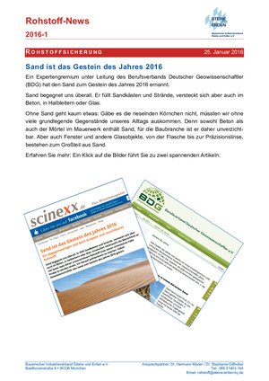 Sand ist das Gestein des Jahres 2016