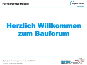 Bauforum 4.1/1617 - Fachgerechtes Mauern