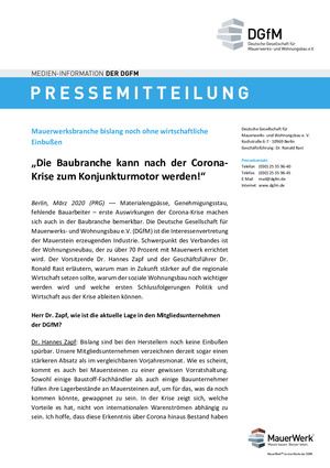Pressemitteilung DGfM