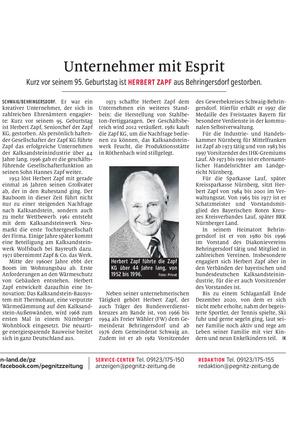 Herbert Zapf - Unternehmer mit Esprit