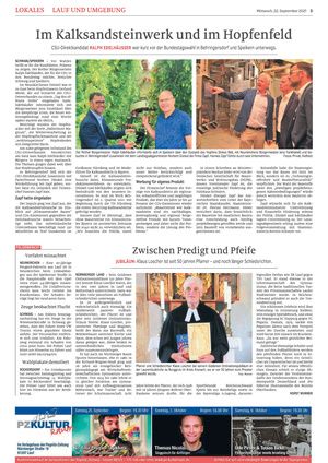 Artikel aus der Pegnitzzeitung zum Werk Behringersdorf