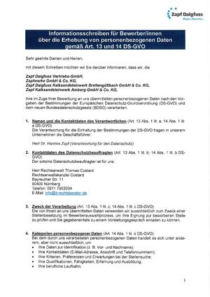 Informationsschreiben Bewerber 2026